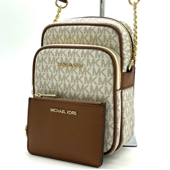 Michael Kors JST Medium Logo Crossbody & Matching Coinpouch Card Case Wallet - Picture 2 of 15